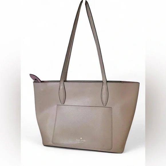 Kate Spade New York Adel Pale Pink Beige Leather Tote Bag - Picture 4 of 11